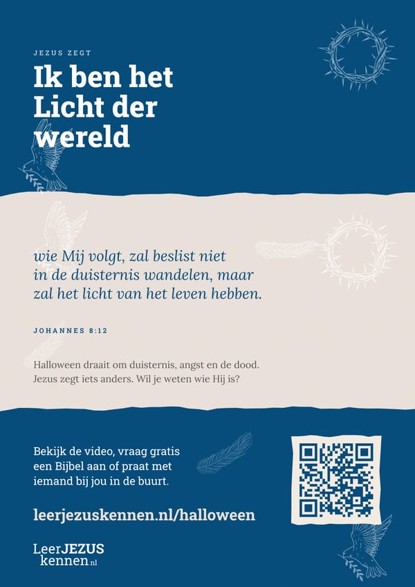 Voorbeeld van de poster: Ik ben het Licht der wereld
